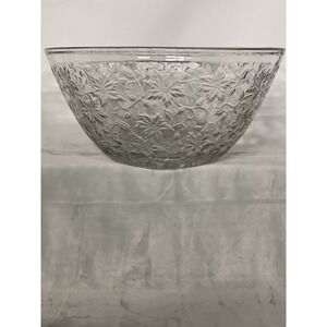 Princess House Fantasia Clear Crystal Embossed Serving Bowl 10.5" Heavy Vintage